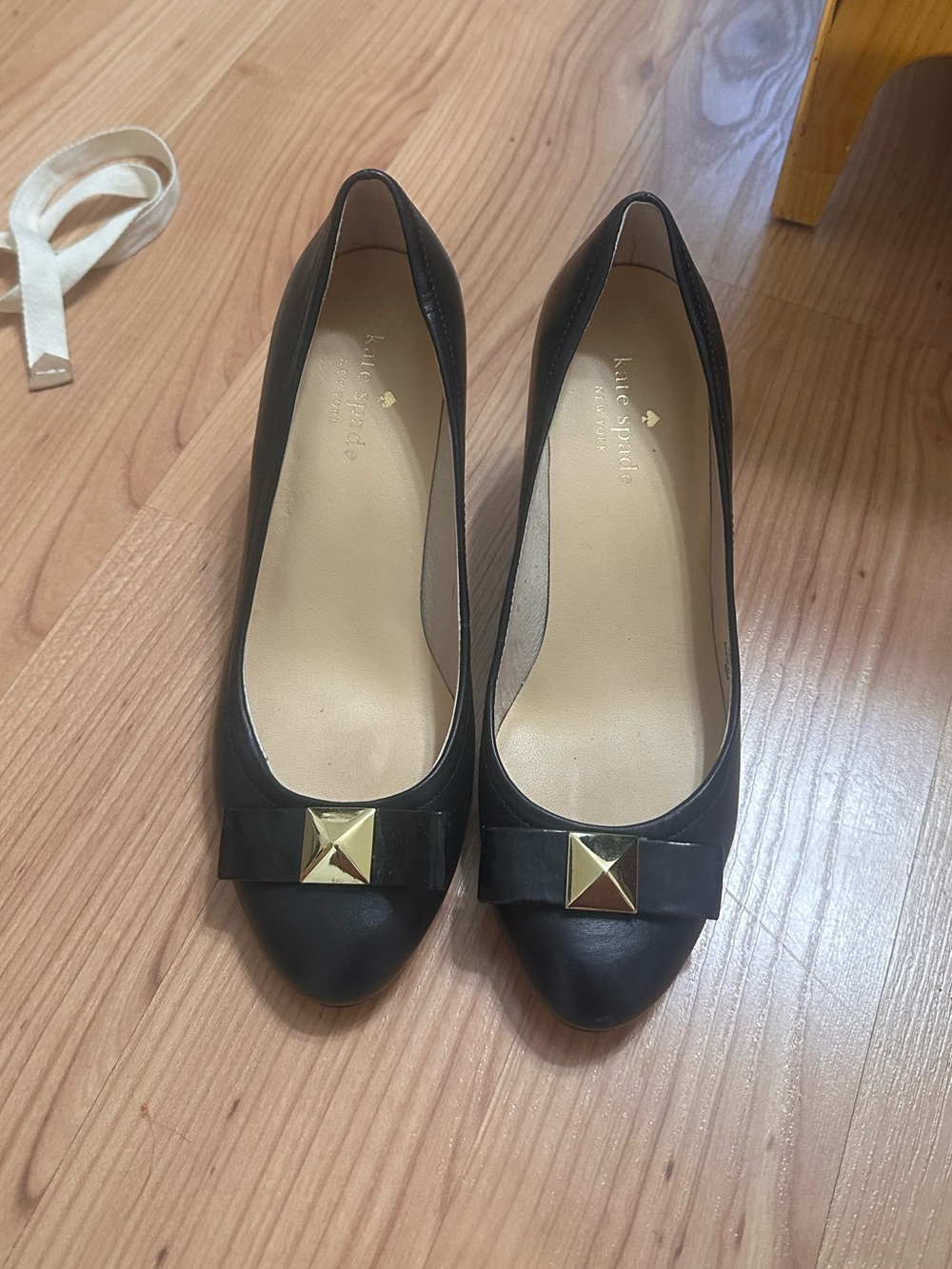 Kate spade Black Women's Pumps with Gold Accent